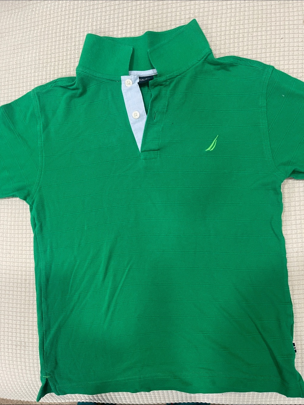 Nautica Bright Green Polo with Contrast Placket